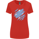 Torn Micronesia Flag Micronesian Day Football Womens Wider Cut T-Shirt Red