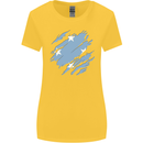 Torn Micronesia Flag Micronesian Day Football Womens Wider Cut T-Shirt Yellow