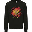 Torn Montenegro Flag Montenegrin Day Football Kids Sweatshirt Jumper Black