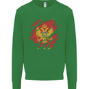 Torn Montenegro Flag Montenegrin Day Football Kids Sweatshirt Jumper Irish Green