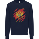 Torn Montenegro Flag Montenegrin Day Football Kids Sweatshirt Jumper Navy Blue