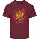 Torn Montenegro Flag Montenegrin Day Football Mens Cotton T-Shirt Tee Top Maroon