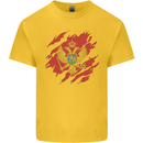 Torn Montenegro Flag Montenegrin Day Football Mens Cotton T-Shirt Tee Top Yellow