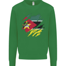 Torn Mozambique Flag Mozambican Day Football Mens Sweatshirt Jumper Irish Green