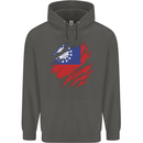Torn Myanmar Flag Burmese Day Football Childrens Kids Hoodie Storm Grey
