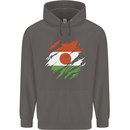 Torn Niger Flag Nigerien Day Football Mens 80% Cotton Hoodie Charcoal