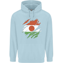 Torn Niger Flag Nigerien Day Football Mens 80% Cotton Hoodie Light Blue