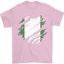 Torn Nigeria Flag Nigerian Day Football Mens T-Shirt 100% Cotton Light Pink