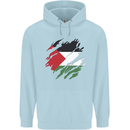 Torn Palestine Flag Palestinian Day Football Mens 80% Cotton Hoodie Light Blue