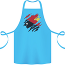 Torn Papua New Guinea Flag Day Football Cotton Apron 100% Organic Turquoise