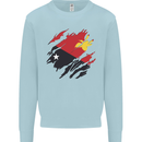 Torn Papua New Guinea Flag Day Football Mens Sweatshirt Jumper Light Blue