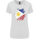 Torn Philippines Flag Philipino Day Football Womens Wider Cut T-Shirt White