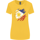 Torn Philippines Flag Philipino Day Football Womens Wider Cut T-Shirt Yellow