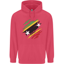 Torn Saint Kitts and Nevis Flag Day Football Childrens Kids Hoodie Heliconia