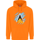 Torn Saint Lucia Flag Lucian Day Football Childrens Kids Hoodie Orange