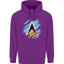 Torn Saint Lucia Flag Lucian Day Football Childrens Kids Hoodie Purple