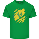 Torn Saint Vincent and Grenadines Flag Football Mens Cotton T-Shirt Tee Top Irish Green