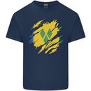 Torn Saint Vincent and Grenadines Flag Football Mens Cotton T-Shirt Tee Top Navy Blue
