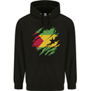 Torn Sao Tome and Principe Flag Day Football Mens 80% Cotton Hoodie Black
