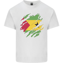 Torn Sao Tome and Principe Flag Day Football Mens Cotton T-Shirt Tee Top White