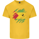 Torn Sao Tome and Principe Flag Day Football Mens Cotton T-Shirt Tee Top Yellow