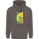 Torn Senegal Flag Senegalese Day Football Mens 80% Cotton Hoodie Charcoal