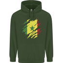 Torn Senegal Flag Senegalese Day Football Mens 80% Cotton Hoodie Forest Green