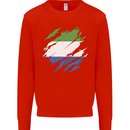 Torn Sierra Leone Flag Leonian Day Football Kids Sweatshirt Jumper Bright Red