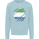 Torn Sierra Leone Flag Leonian Day Football Kids Sweatshirt Jumper Light Blue