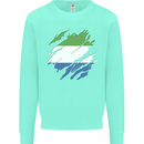 Torn Sierra Leone Flag Leonian Day Football Kids Sweatshirt Jumper Peppermint