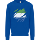 Torn Sierra Leone Flag Leonian Day Football Kids Sweatshirt Jumper Royal Blue