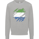 Torn Sierra Leone Flag Leonian Day Football Kids Sweatshirt Jumper Sports Grey