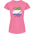Torn Sierra Leone Flag Leonian Day Football Womens Petite Cut T-Shirt Azalea