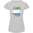 Torn Sierra Leone Flag Leonian Day Football Womens Petite Cut T-Shirt Sports Grey