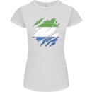 Torn Sierra Leone Flag Leonian Day Football Womens Petite Cut T-Shirt White