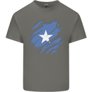 Torn Somalia Flag Somalian Day Football Mens Cotton T-Shirt Tee Top Charcoal