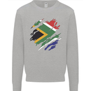 Torn South African Flag Africa Day Football Mens Sweatshirt Jumper Sports Grey