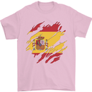 Torn Spain Flag Spanish Day Football Mens T-Shirt 100% Cotton Light Pink
