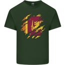 Torn Sri Lankan Flag Sri Lanka Day Football Mens Cotton T-Shirt Tee Top Forest Green