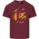 Torn Sri Lankan Flag Sri Lanka Day Football Mens Cotton T-Shirt Tee Top Maroon