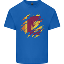 Torn Sri Lankan Flag Sri Lanka Day Football Mens Cotton T-Shirt Tee Top Royal Blue