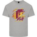 Torn Sri Lankan Flag Sri Lanka Day Football Mens Cotton T-Shirt Tee Top Sports Grey