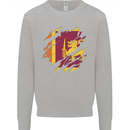 Torn Sri Lankan Flag Sri Lanka Day Football Mens Sweatshirt Jumper Sports Grey