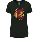 Torn Sri Lankan Flag Sri Lanka Day Football Womens Wider Cut T-Shirt Black