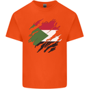 Torn Sudan Flag Sudanese Day Football Mens Cotton T-Shirt Tee Top Orange