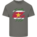 Torn Suriname Flag Suriname Day Football Mens Cotton T-Shirt Tee Top Charcoal