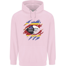 Torn Swaziland Flag Swazi Day Football Mens 80% Cotton Hoodie Light Pink