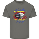 Torn Swaziland Flag Swazi Day Football Mens Cotton T-Shirt Tee Top Charcoal