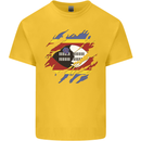 Torn Swaziland Flag Swazi Day Football Mens Cotton T-Shirt Tee Top Yellow
