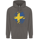 Torn Swedish Flag Sweden Day Football Mens 80% Cotton Hoodie Charcoal